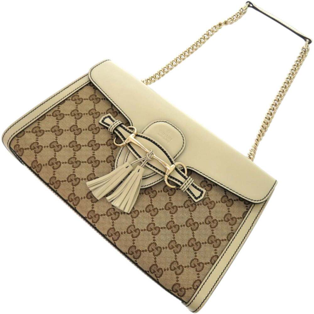 GUCCI Authentic Cream Leather Horsebit Shoulder Bag - Picture 4 of 8